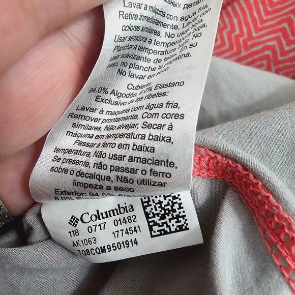 Columbia State of Mind Sleeveless Summer Dress Pink Grey Geometric Size L Large - Picture 9 of 10